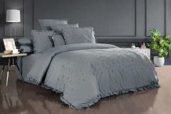 Sarev Peşte King Size Percale Nevresim Takımı - Gri