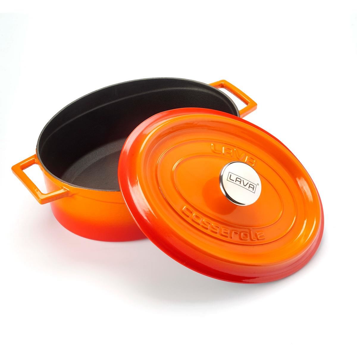 Lava Döküm Trendy Oval Tencere - Turuncu