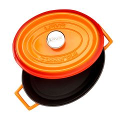 Lava Döküm Trendy Oval Tencere - Turuncu