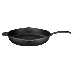 Lava Döküm Yuvarlak Kızartma Tavası Döküm Demir Yekpare Saplı. Çap(Ø)28cm