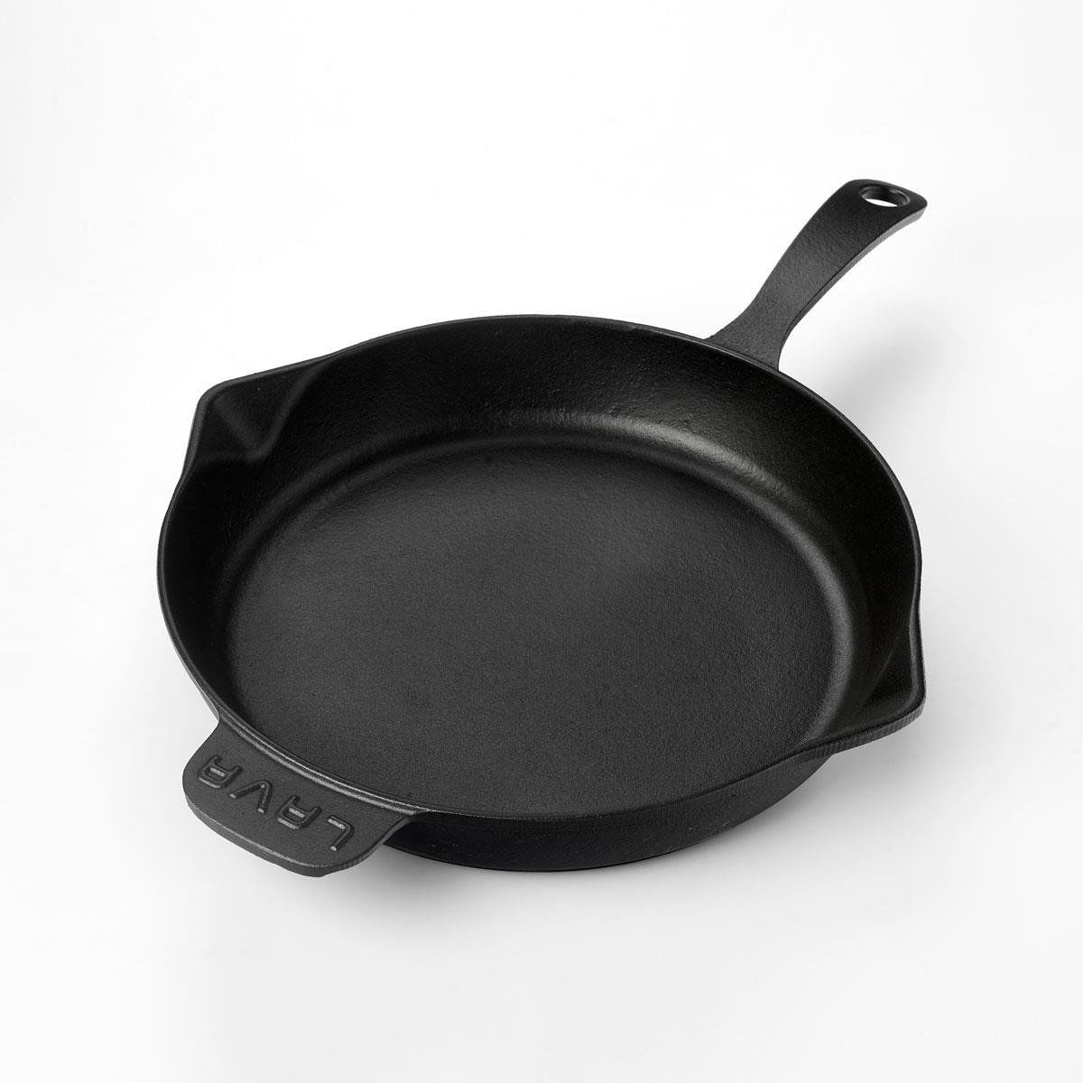 Lava Döküm Yuvarlak Kızartma Tavası Döküm Demir Yekpare Saplı. Çap(Ø)28cm