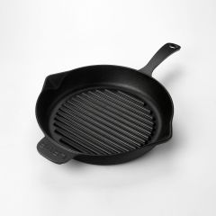 Lava Döküm Yuvarlak Izgara Tava Döküm Demir Yekpare Saplı Çap(Ø)28cm.