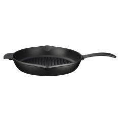 Lava Döküm Yuvarlak Izgara Tava Döküm Demir Yekpare Saplı Çap(Ø)28cm.