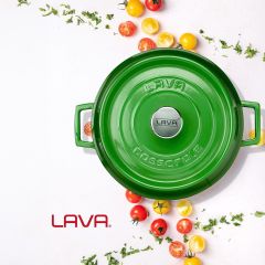 Lava Döküm Çok Amaçlı Yayvan Tencere. Trendy Serisi Çap(Ø)28cm. - Yeşil