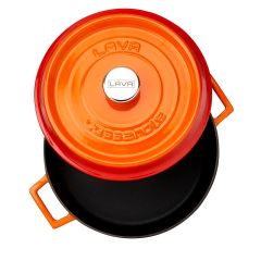 Lava Döküm Çok Amaçlı Yayvan Tencere. Trendy Serisi Çap(Ø)28cm. - Turuncu
