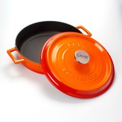 Lava Döküm Çok Amaçlı Yayvan Tencere. Trendy Serisi Çap(Ø)28cm. - Turuncu