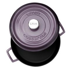 Lava Döküm Çok Amaçlı Yayvan Tencere. Trendy Serisi Çap(Ø)28cm. - Mor
